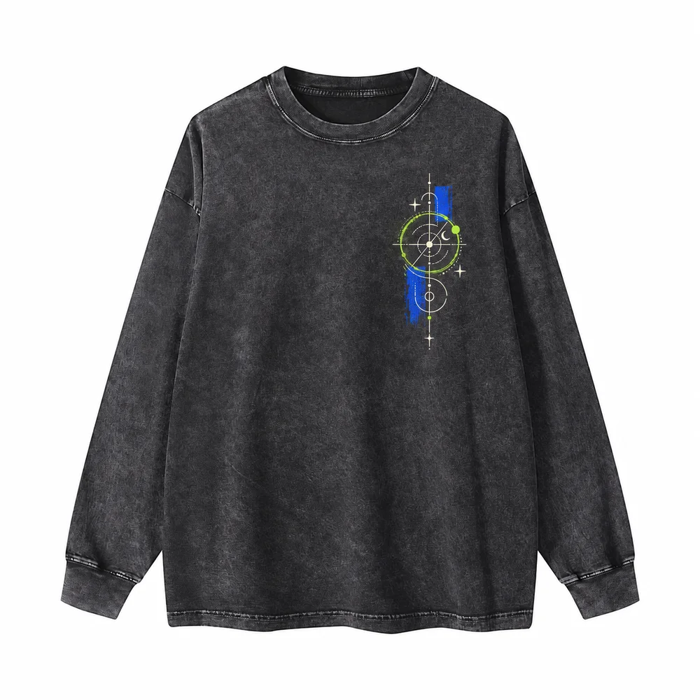Snow-wash relaxed long-sleeve tee · Your own coordinates · Front