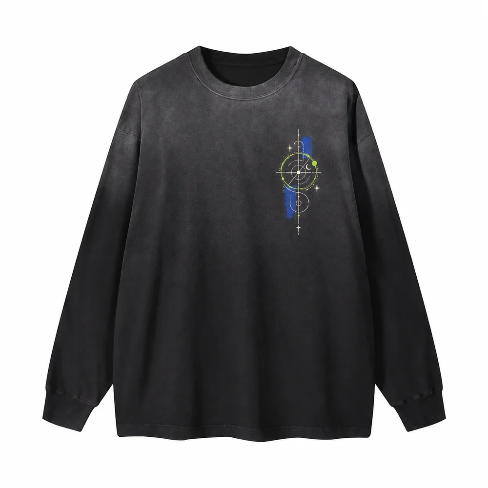 Washed relaxed long-sleeve tee · Your own coordinates · Front