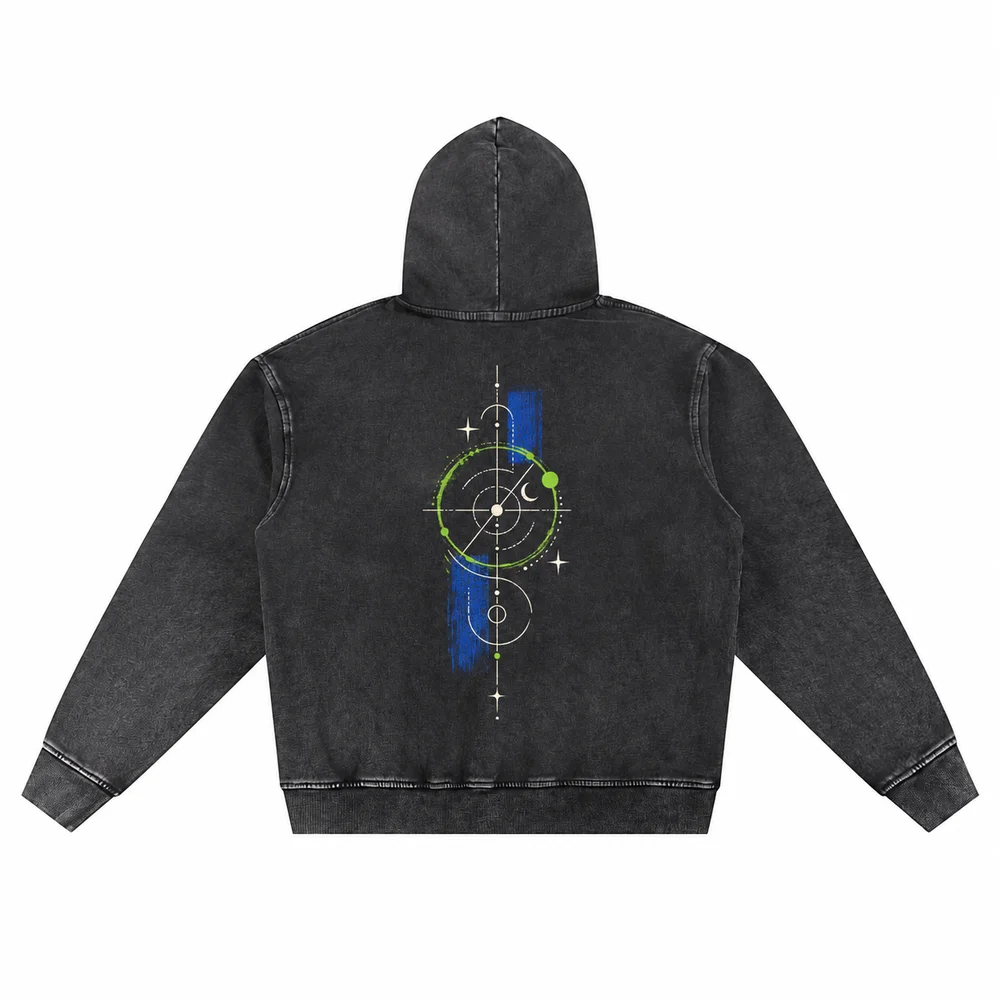 Snow-wash pullover hoodie · Your own coordinates · Back