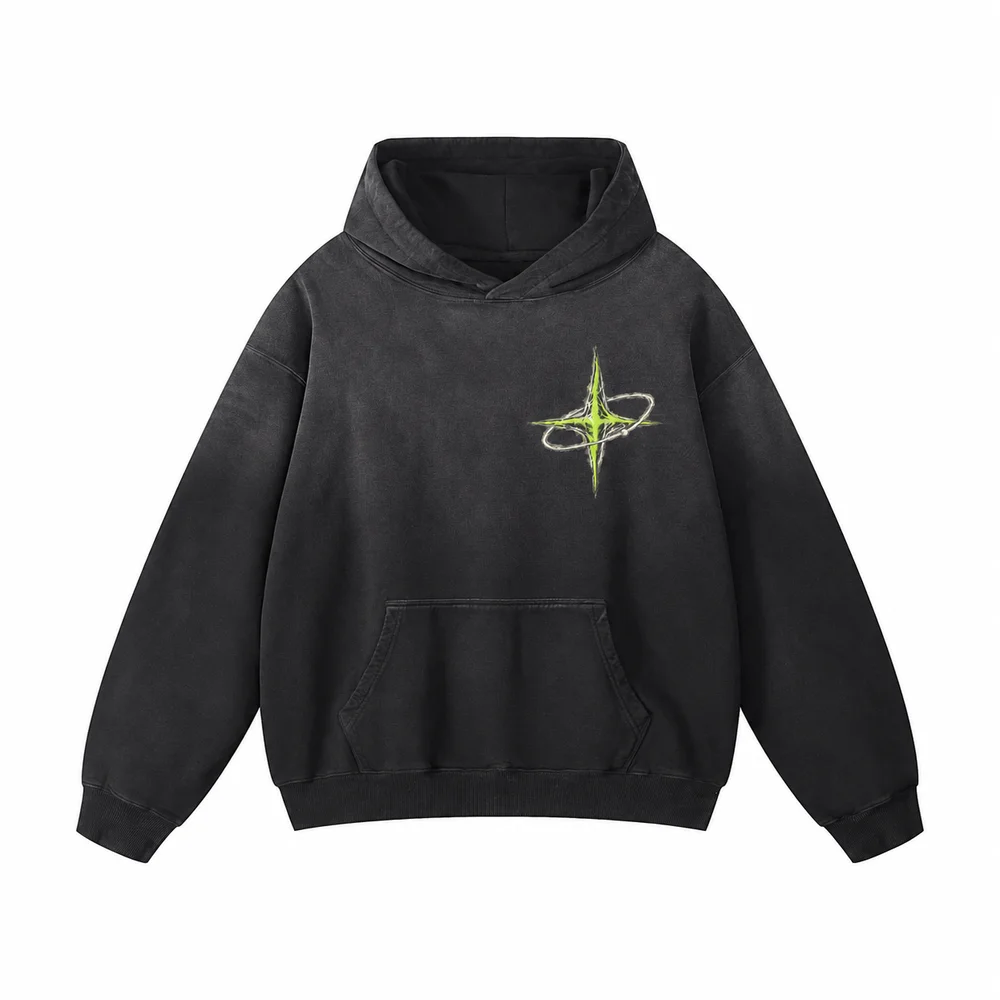 Gradient-wash pullover hoodie · Private signal · Front