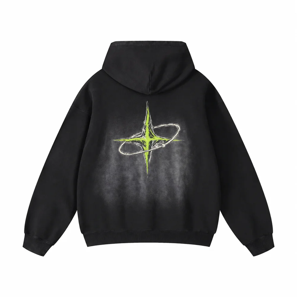 Faded pullover hoodie · Private signal · Back