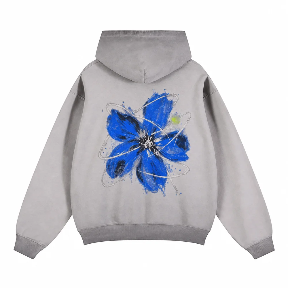Washed contrast-panel hoodie · A feeling worth keeping · Back