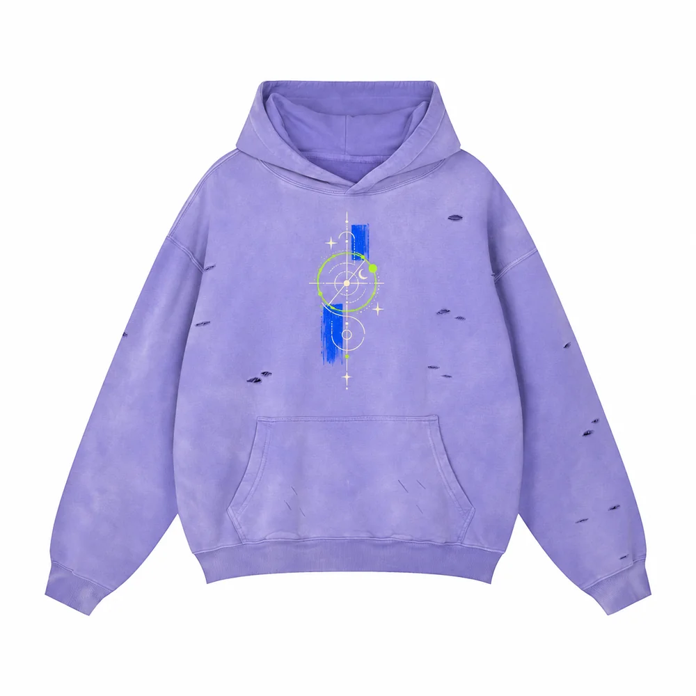 Distressed washed pullover hoodie · Your own coordinates · Front
