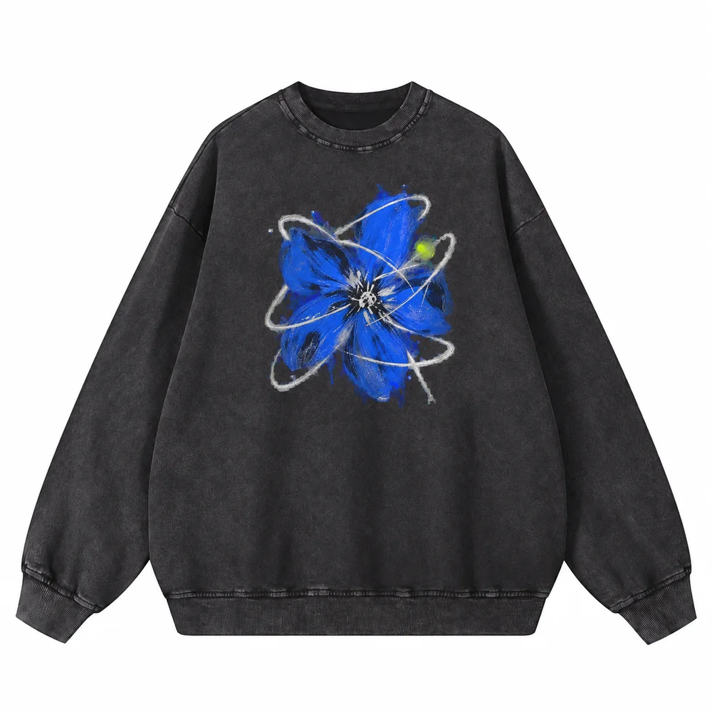 Snow-wash rib-edge sweatshirt · A feeling worth keeping · Front