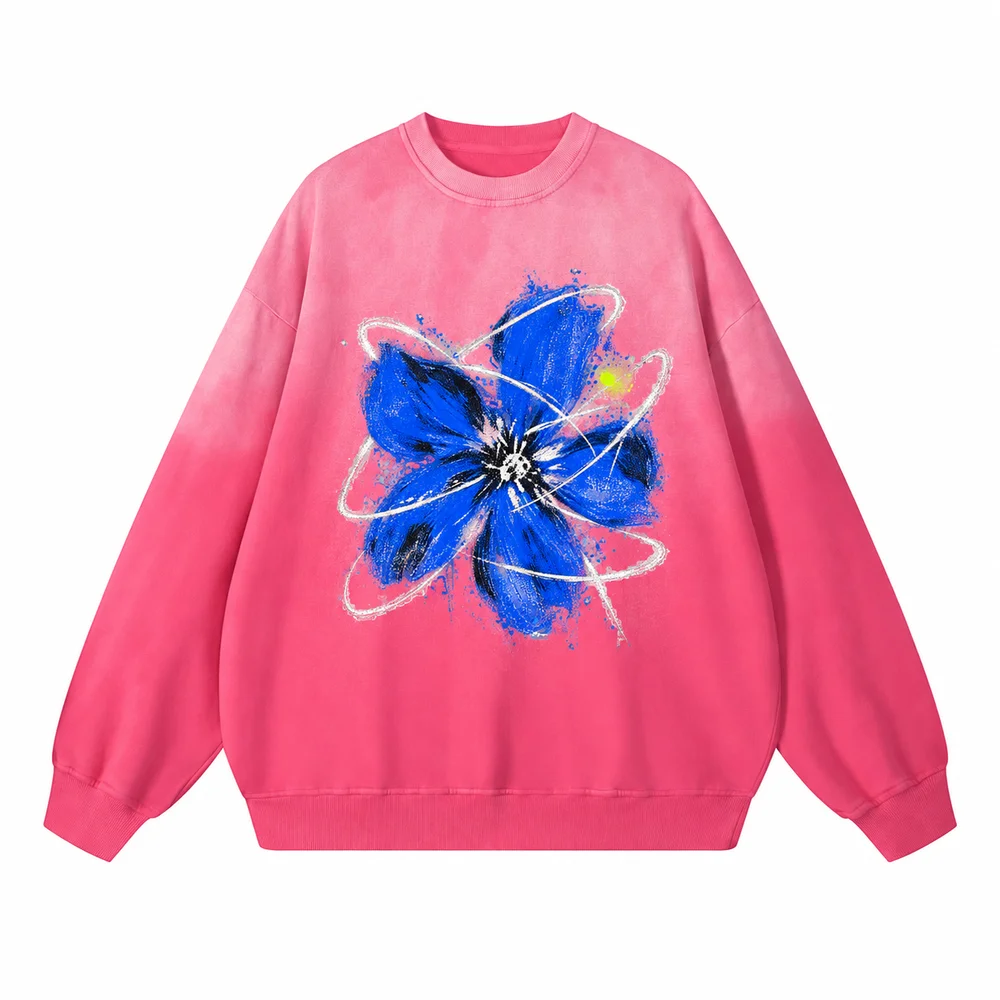 Gradient-wash relaxed sweatshirt · A feeling worth keeping · Front