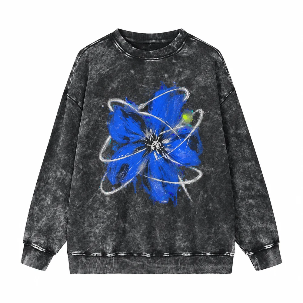 Distressed snow-wash sweatshirt · A feeling worth keeping · Front