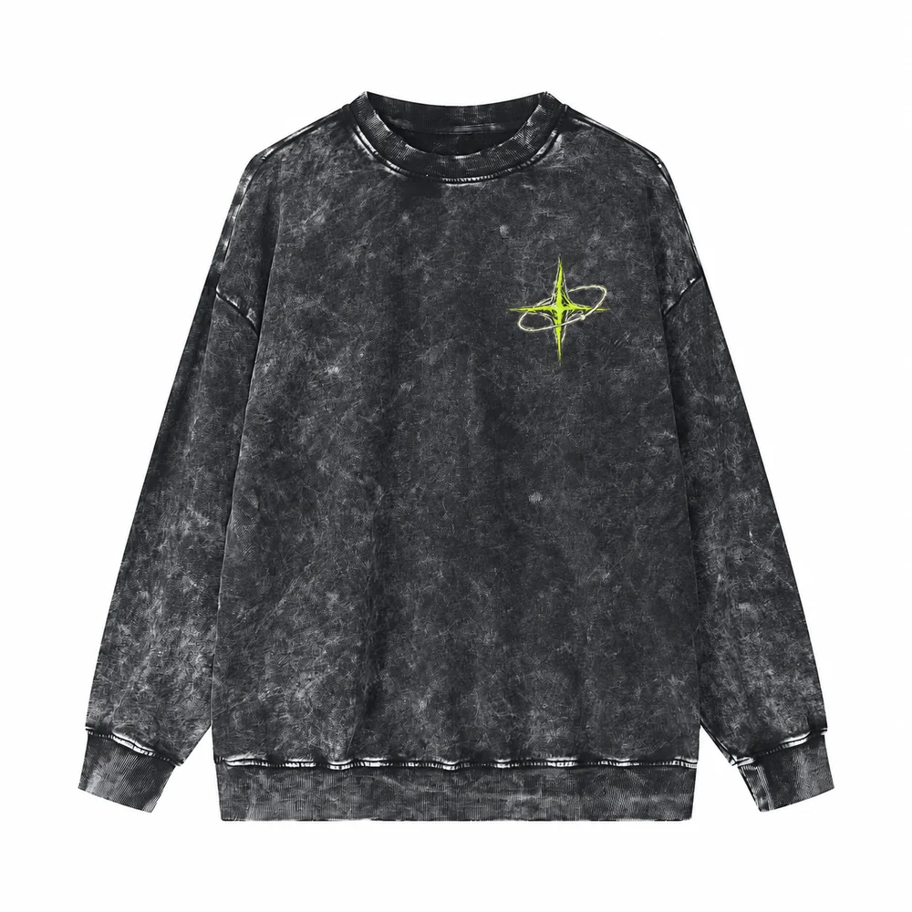 Distressed snow-wash sweatshirt · Private signal · Front