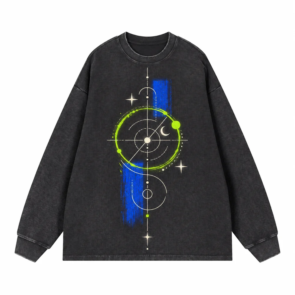 Washed waffle long-sleeve tee · Your own coordinates · Front