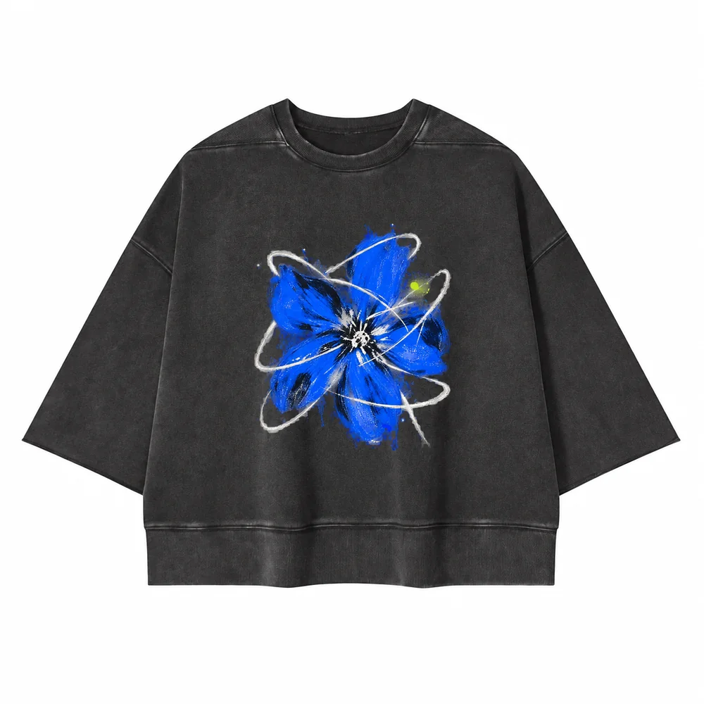 Washed panelled cropped tee · A feeling worth keeping · Front