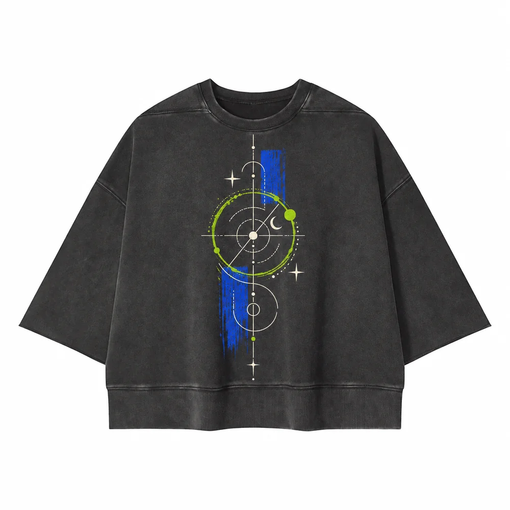 Washed panelled cropped tee · Your own coordinates · Front