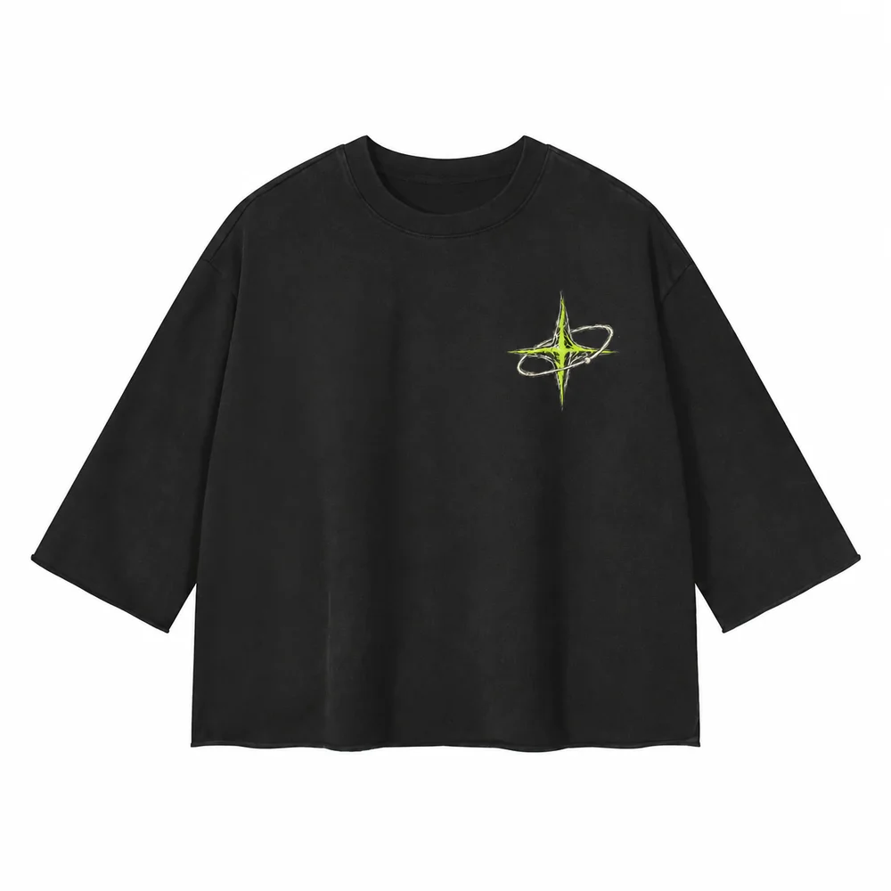 Raw-edge relaxed tee · Private signal · Front