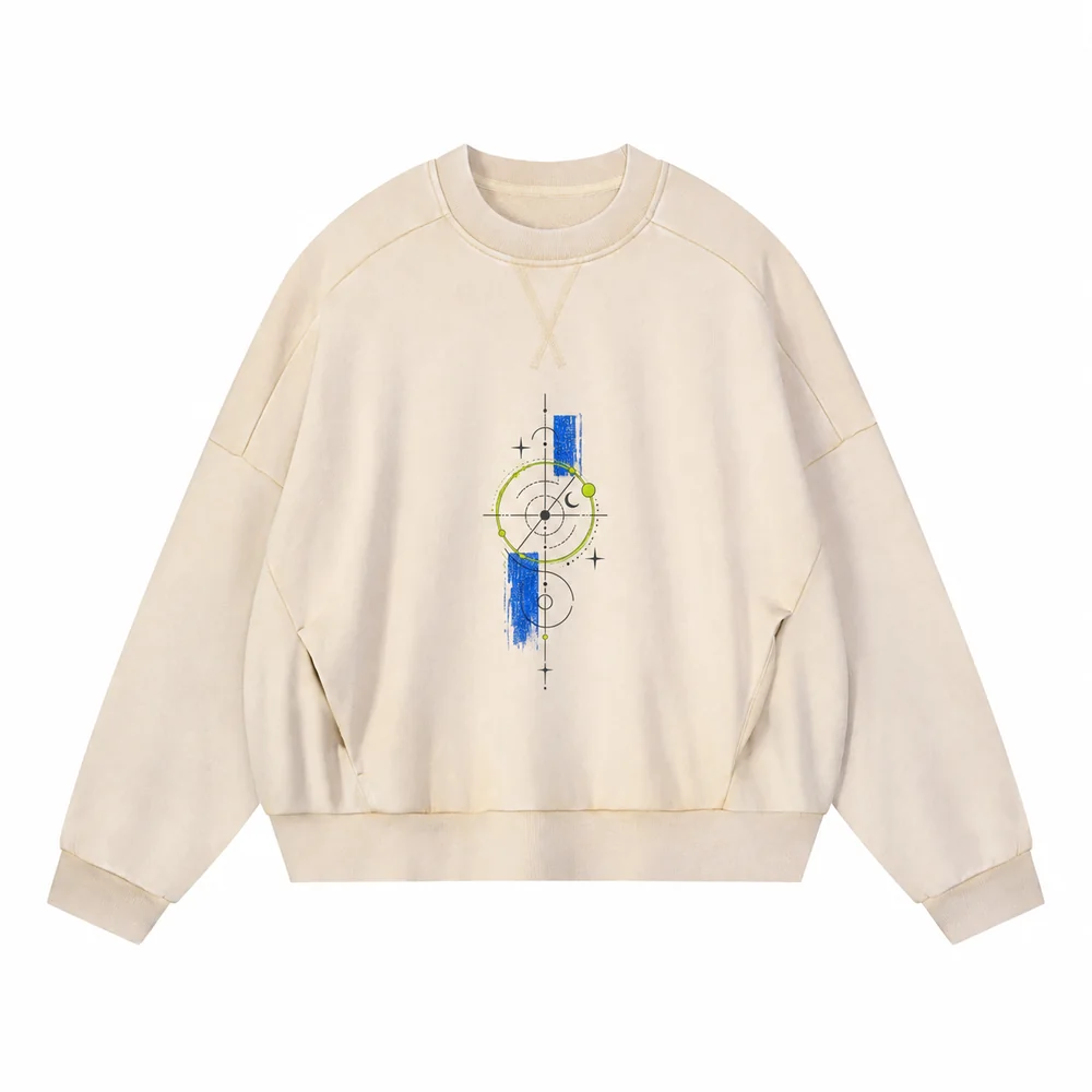Washed panelled crew-neck sweatshirt · Your own coordinates · Front