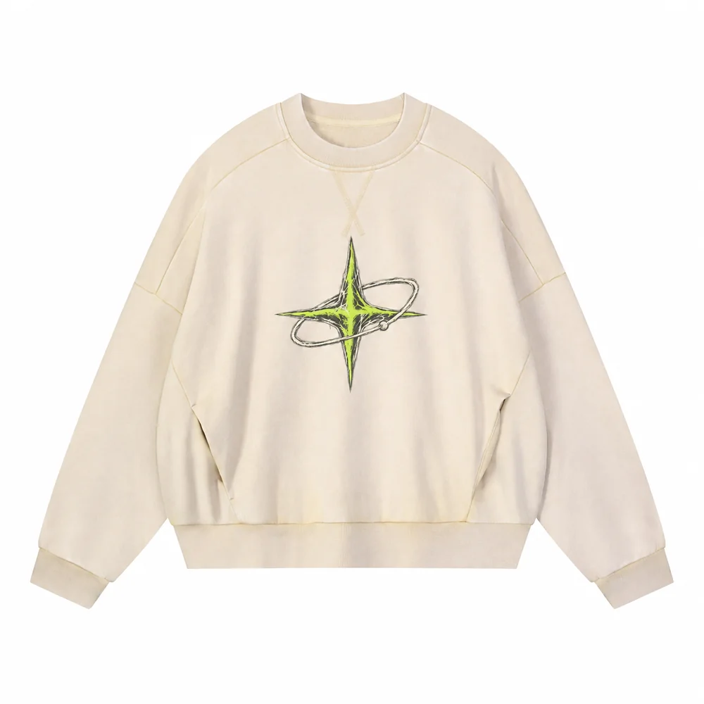 Washed panelled crew-neck sweatshirt · Private signal · Front