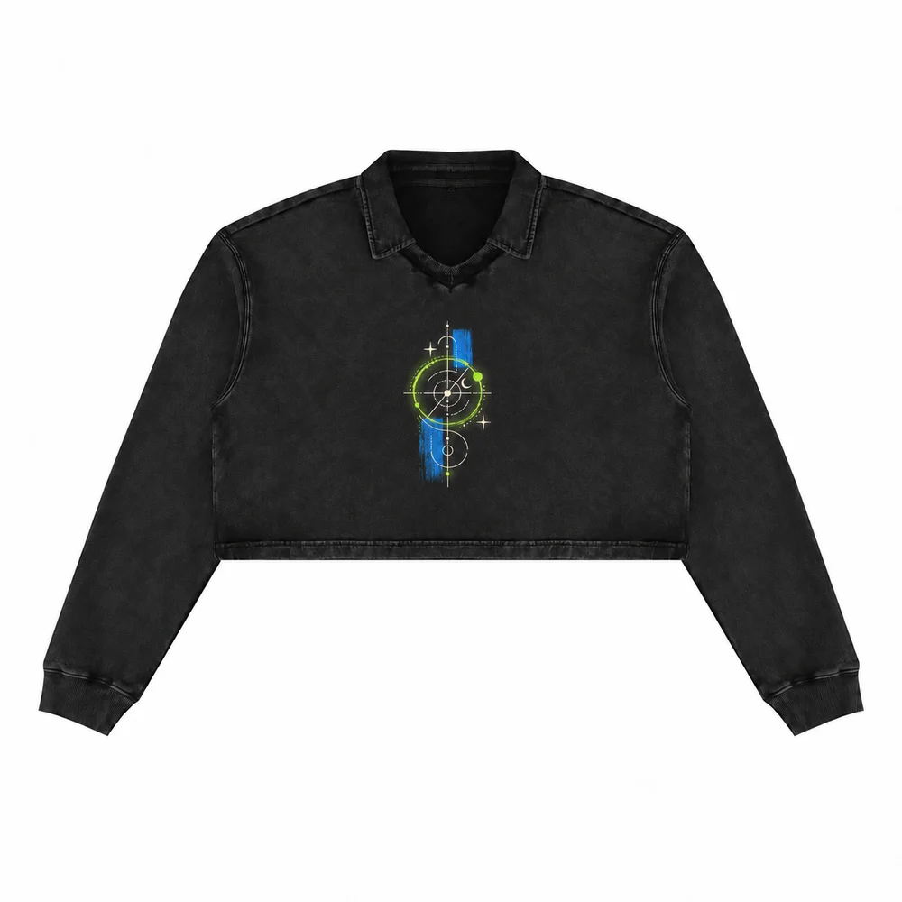 Cropped washed polo pullover · Your own coordinates · Front