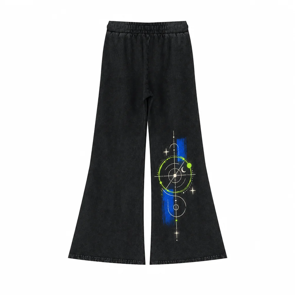Snow-wash flared trousers · Your own coordinates · Front