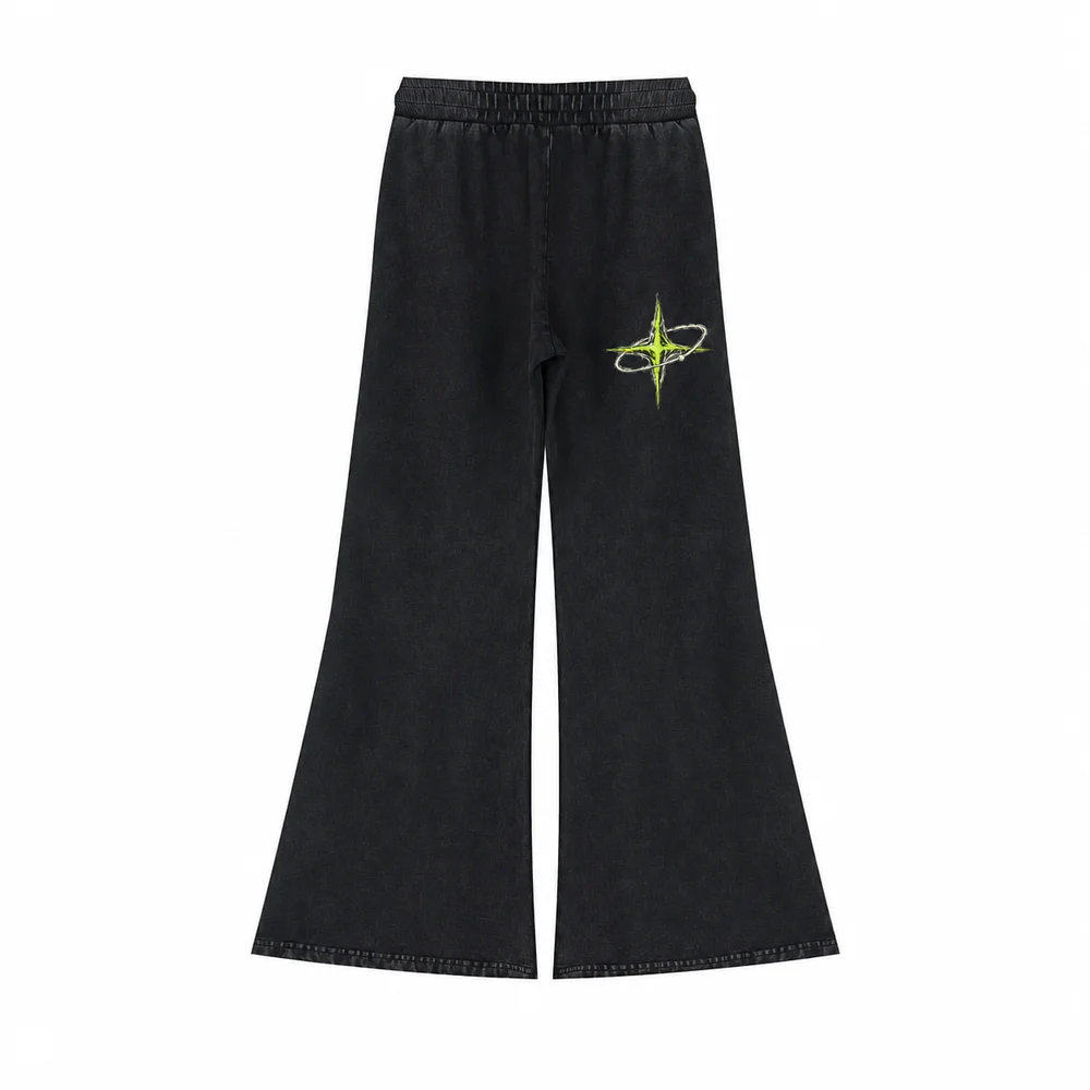 Snow-wash flared trousers · Private signal · Front