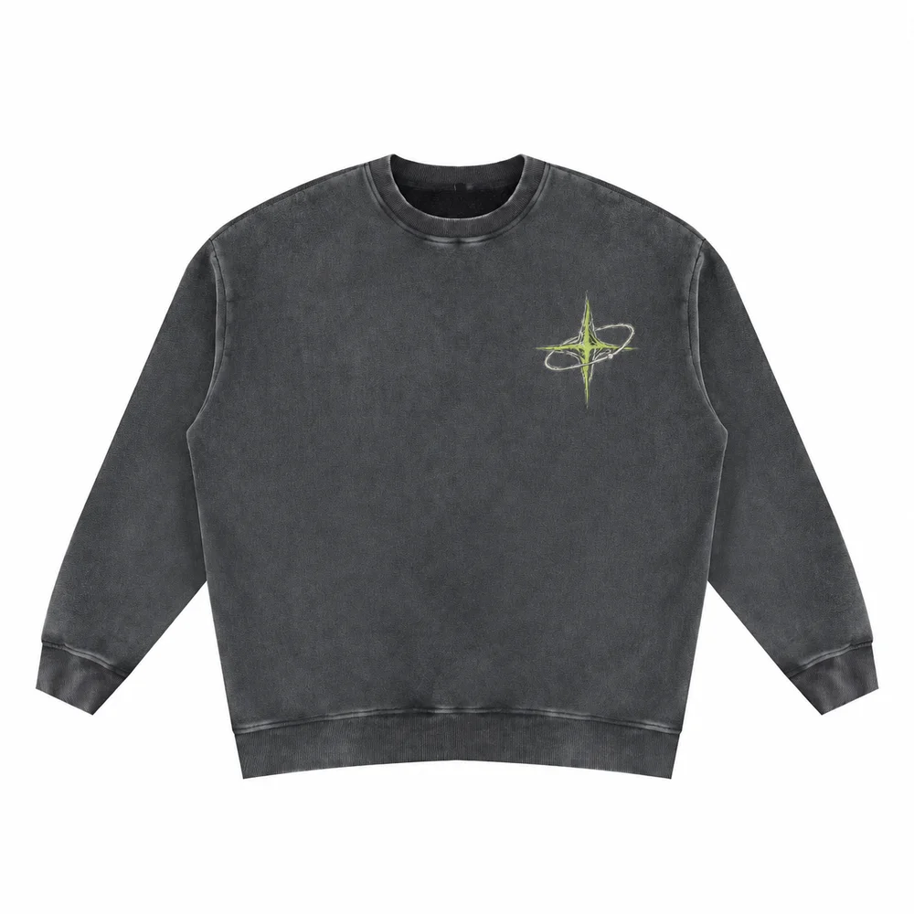 Washed relaxed crew-neck sweatshirt · Private signal · Front