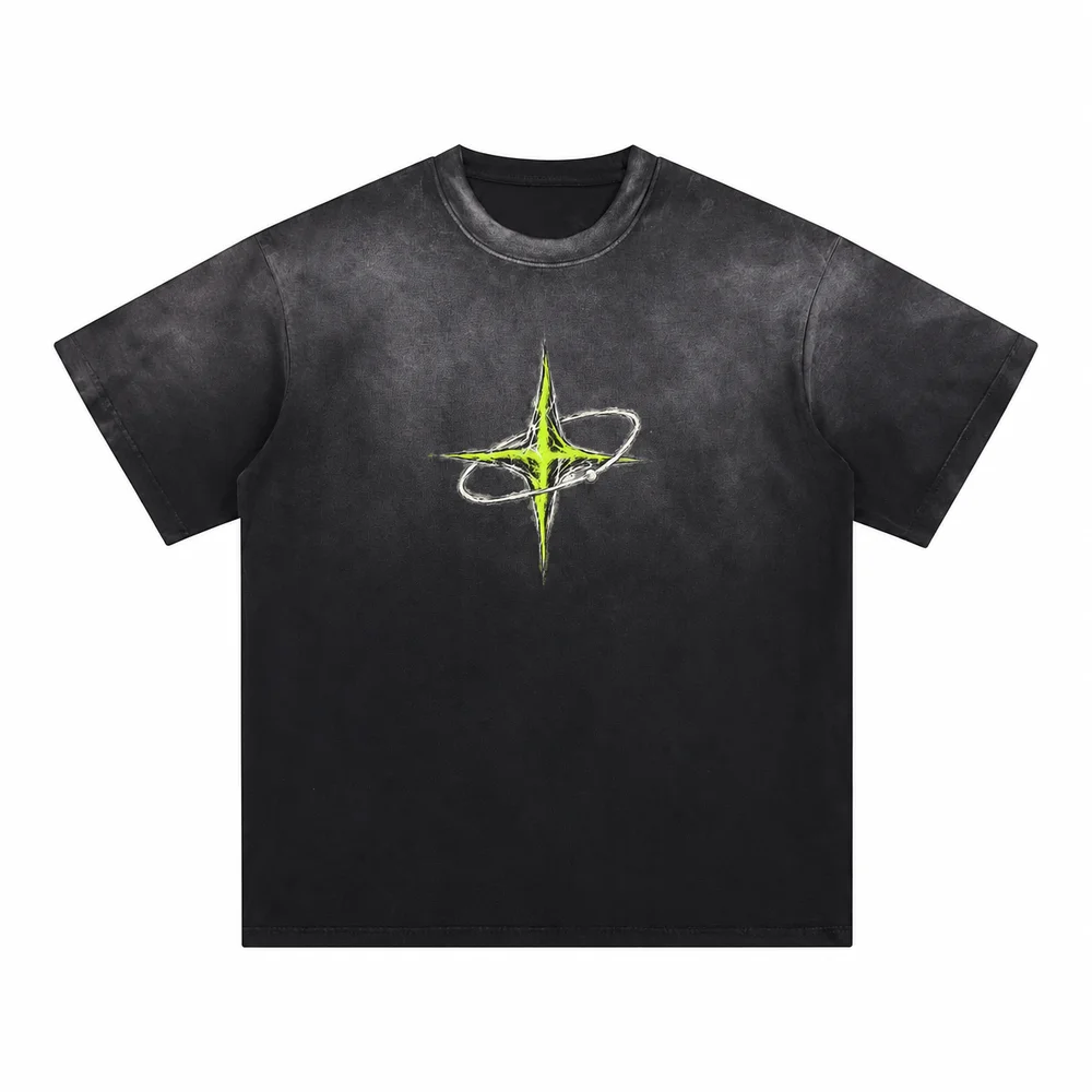 Gradient-wash relaxed crew-neck tee · Private signal · Front