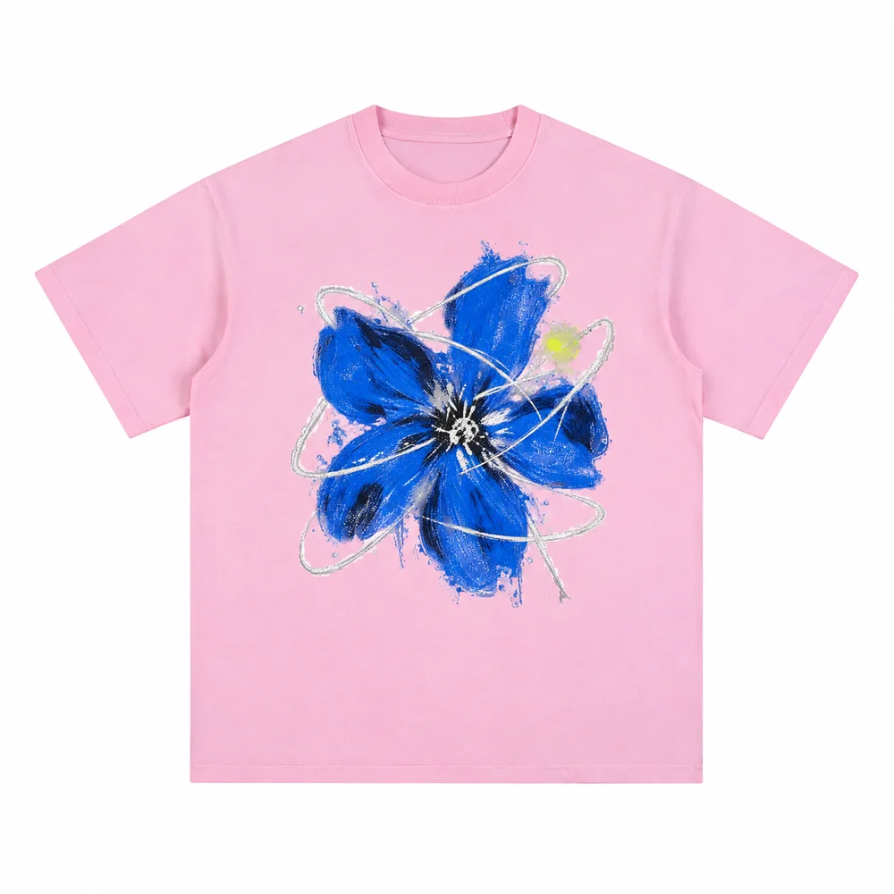 Washed pink relaxed crew-neck tee · A feeling worth keeping · Front