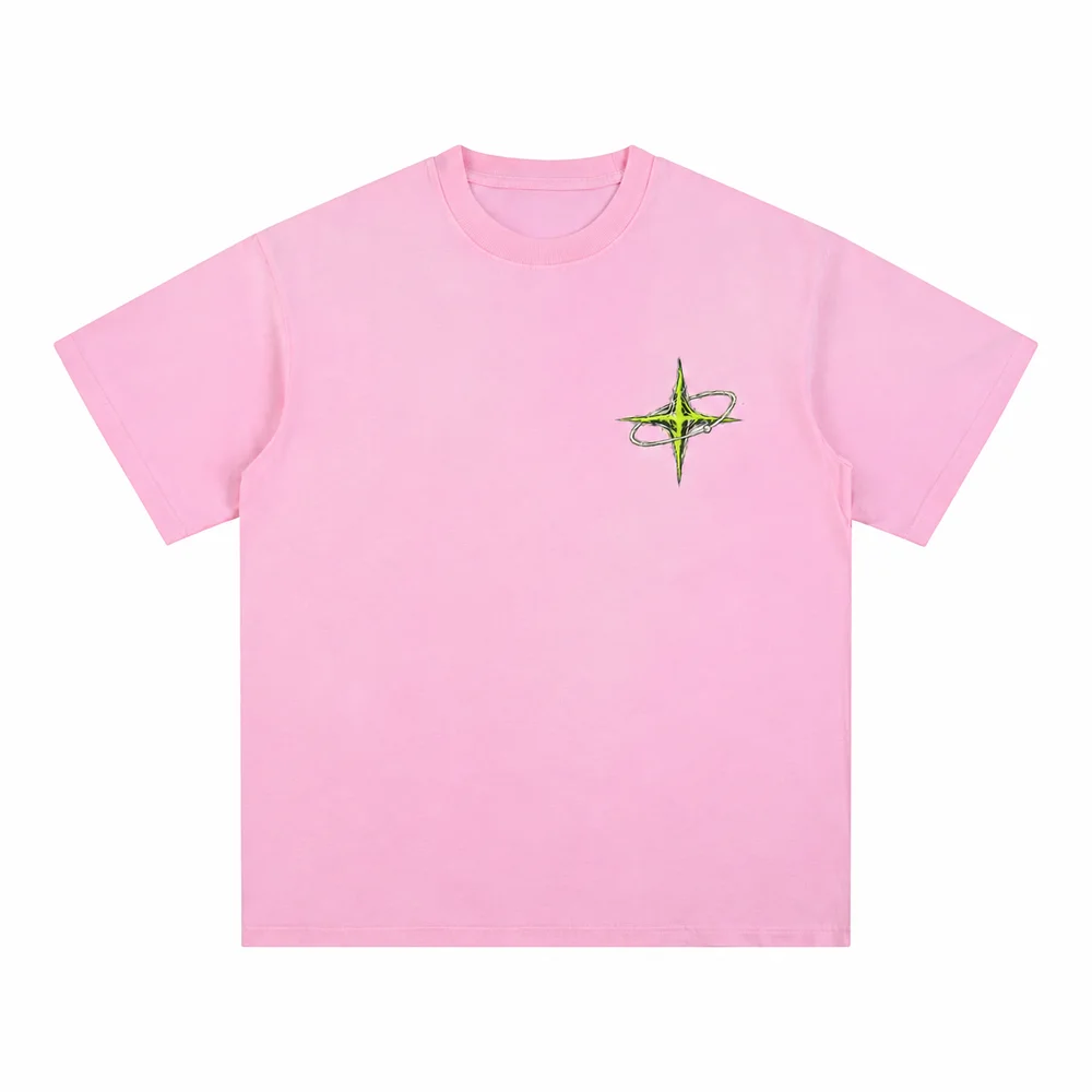 Washed pink relaxed crew-neck tee · Private signal · Front