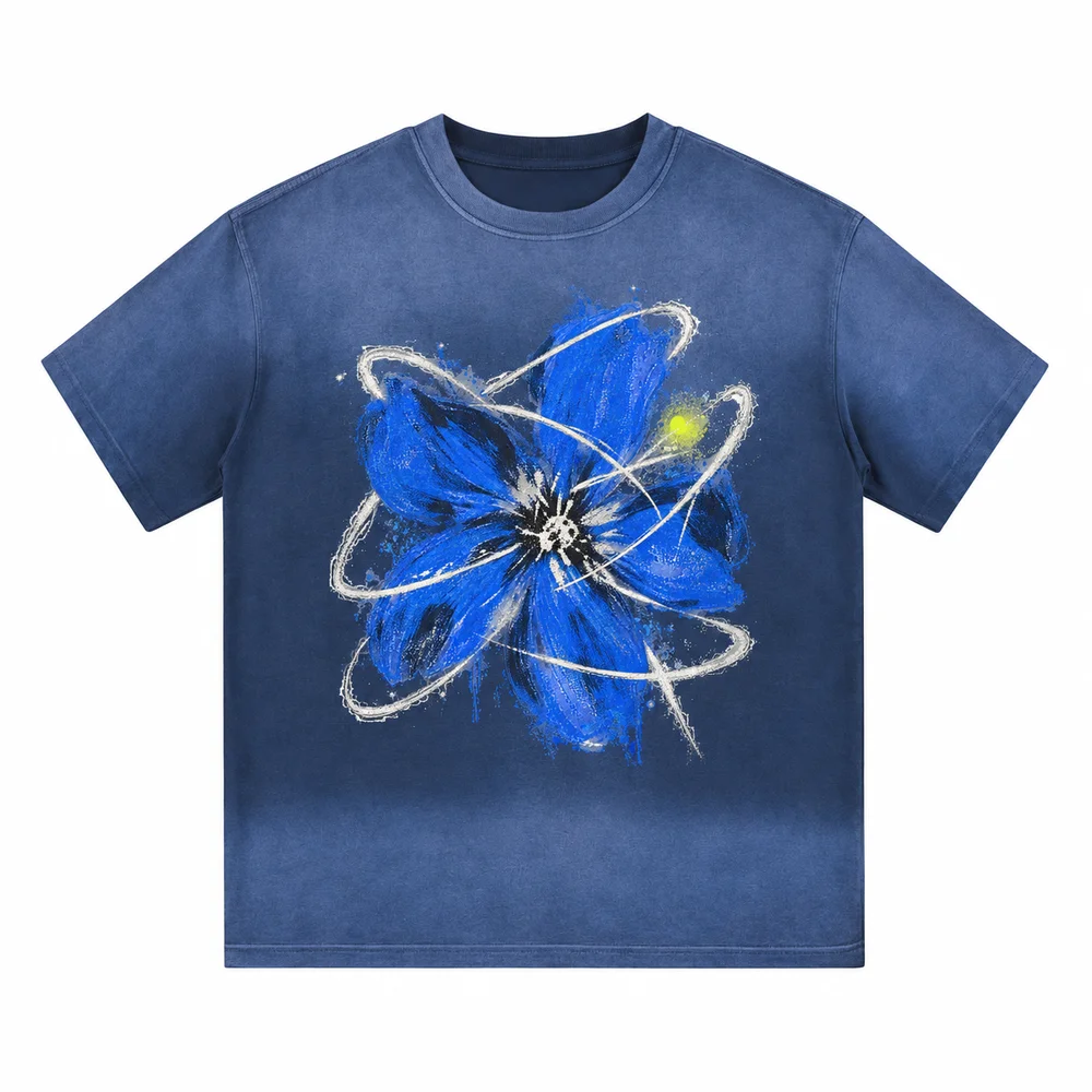 Gradient-wash relaxed crew-neck tee · A feeling worth keeping · Front