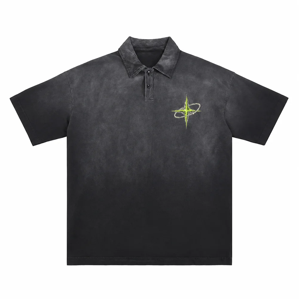 Gradient-wash relaxed polo shirt · Private signal · Front