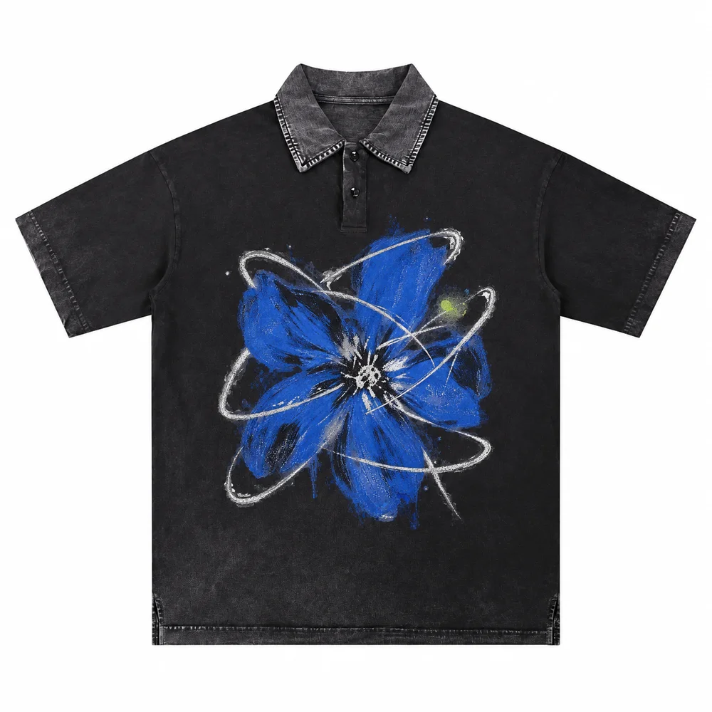 Washed relaxed polo tee · A feeling worth keeping · Front