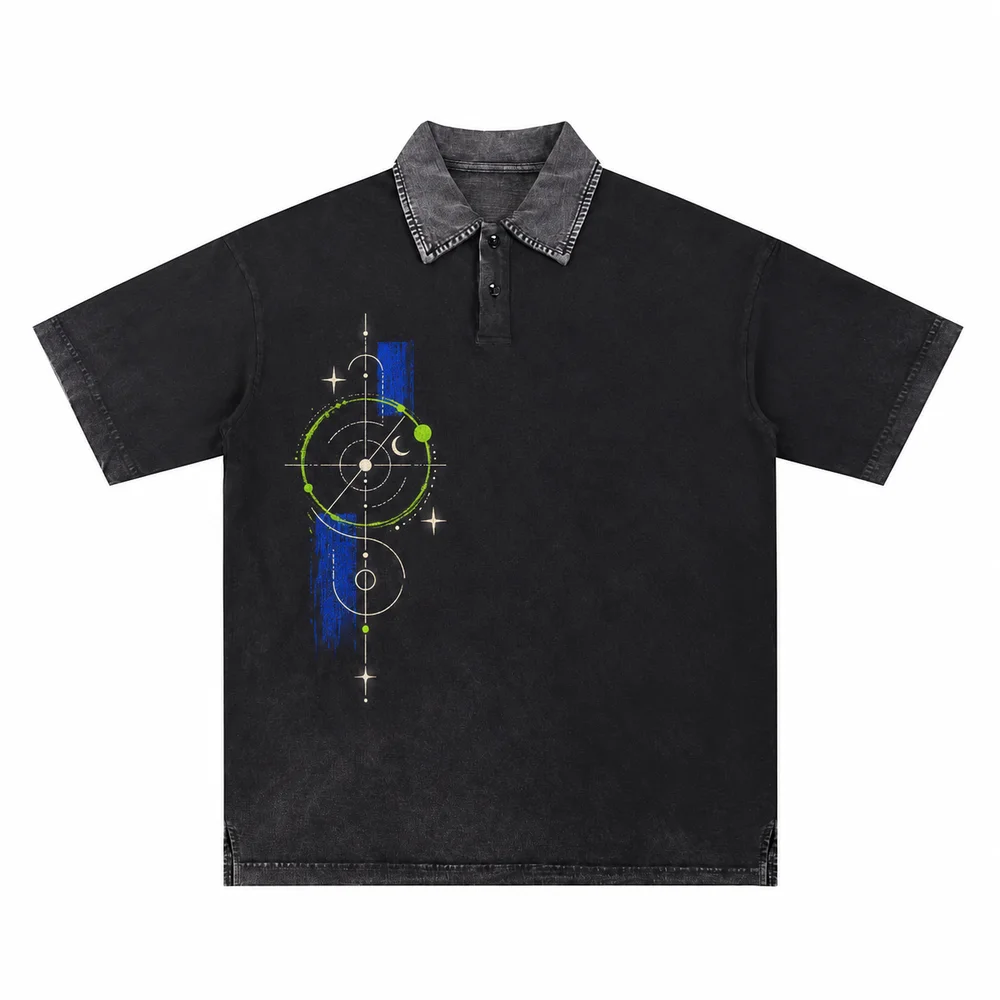 Washed relaxed polo tee · Your own coordinates · Front