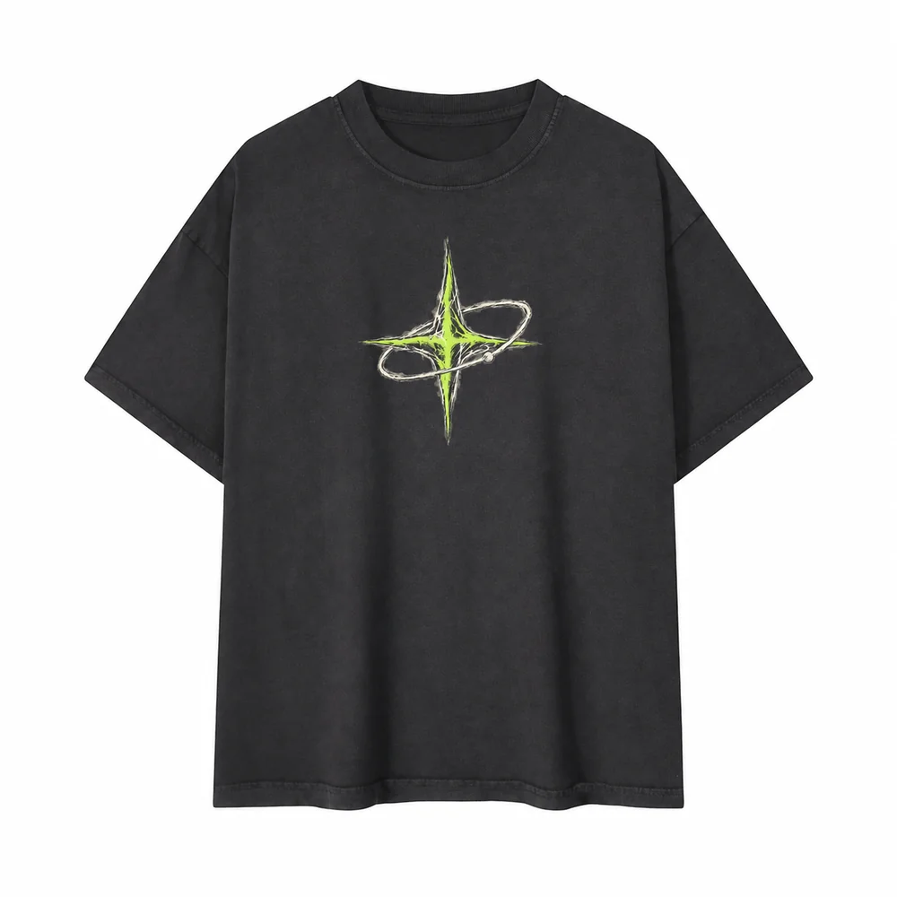 Washed relaxed crew-neck tee · Private signal · Front