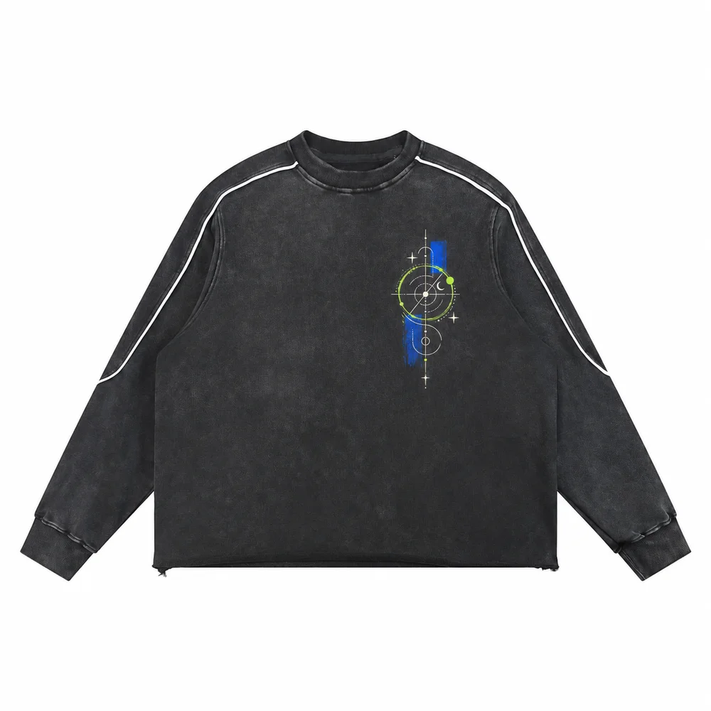 Washed contrast-piping sweatshirt · Your own coordinates · Front