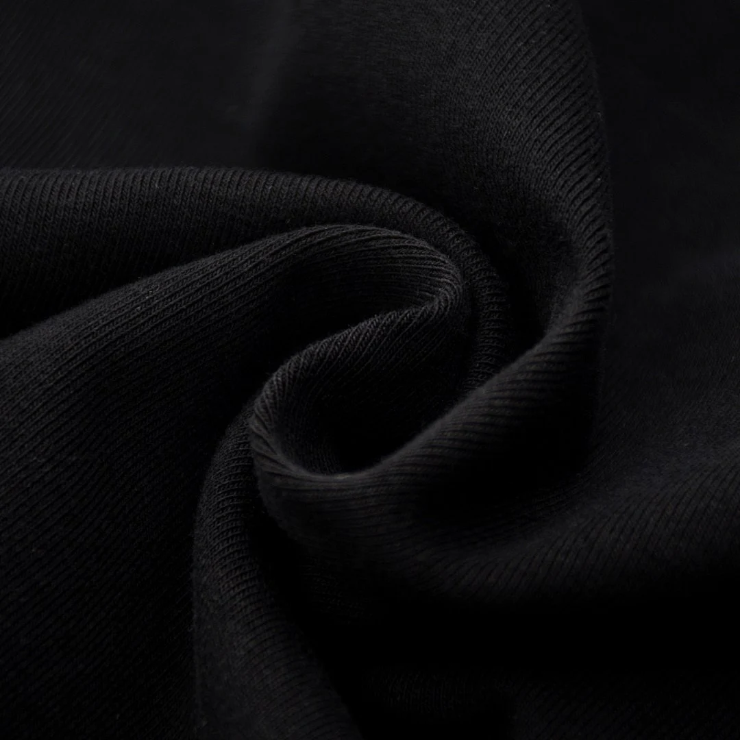 Cropped raglan crew-neck tee · 25008 · Black · Base garment photograph