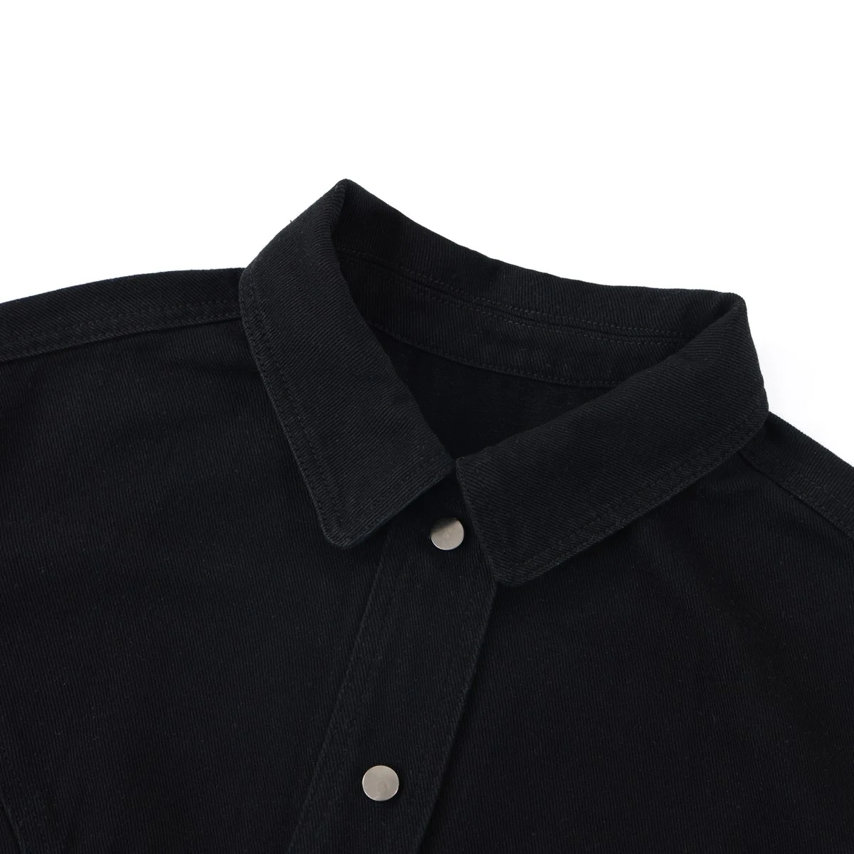 Cropped twill jacket · 6238-8000 · Black · Base garment photograph