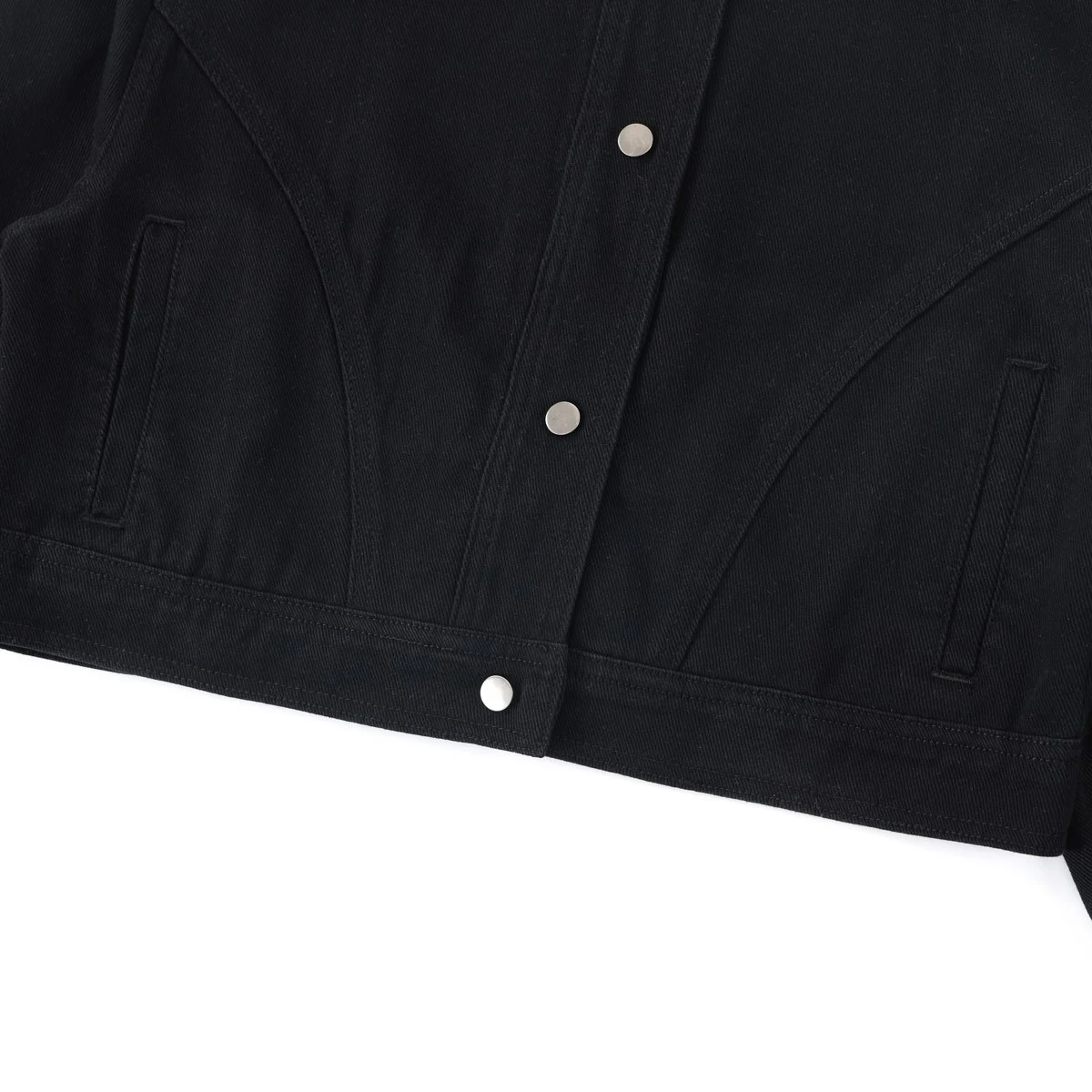 Cropped twill jacket · 6238-8000 · Black · Base garment photograph