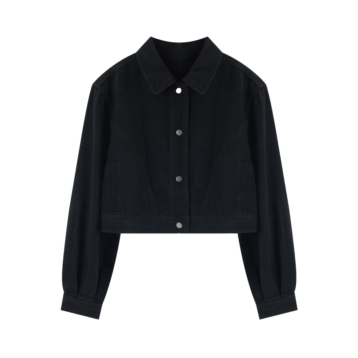 Cropped twill jacket · Front