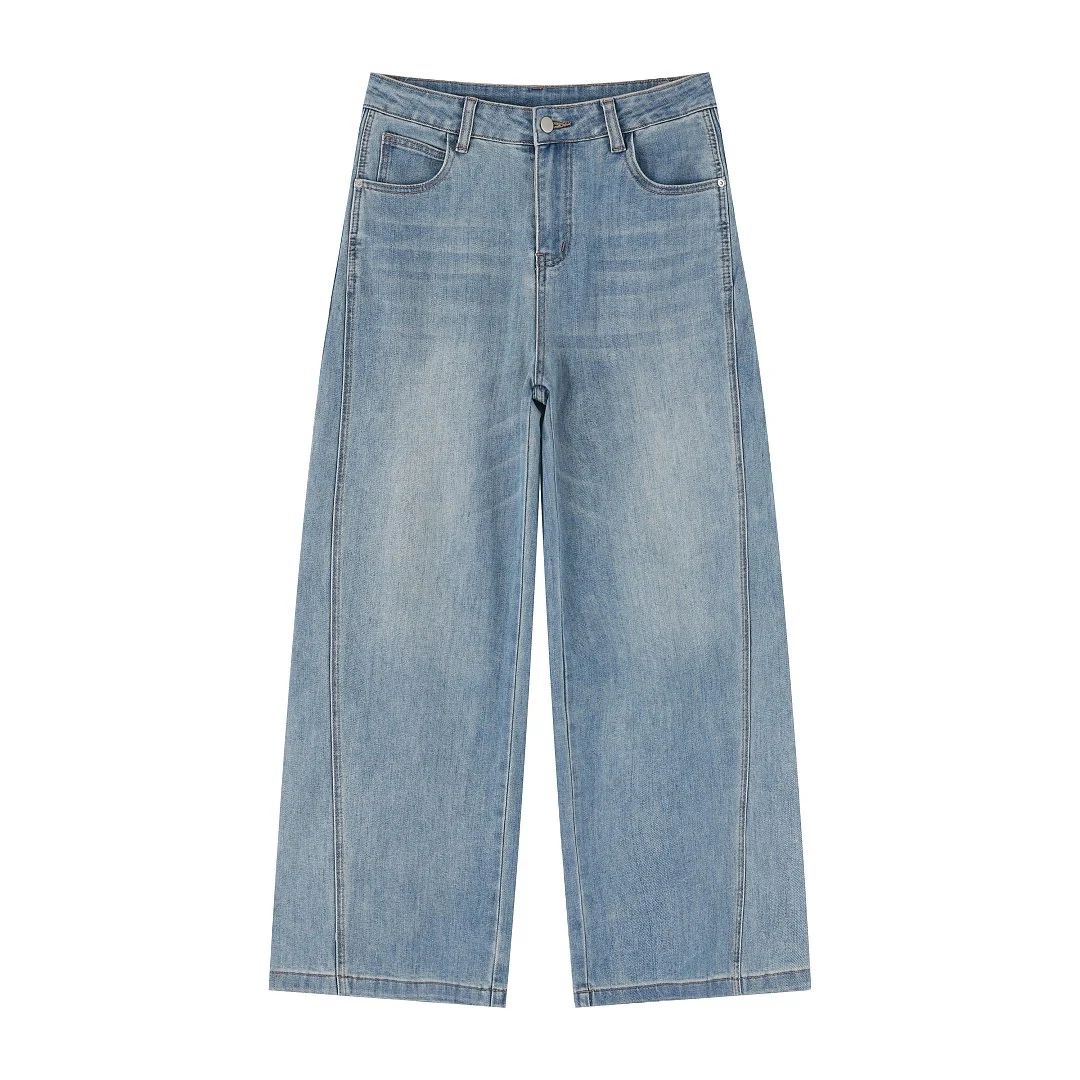 Light-wash straight-leg jeans · 76228-1 · Light blue · Front · Base garment photograph