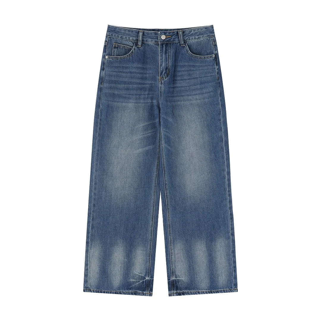 Faded blue wide-leg jeans · BJ555-1 · Blue · Front · Base garment photograph