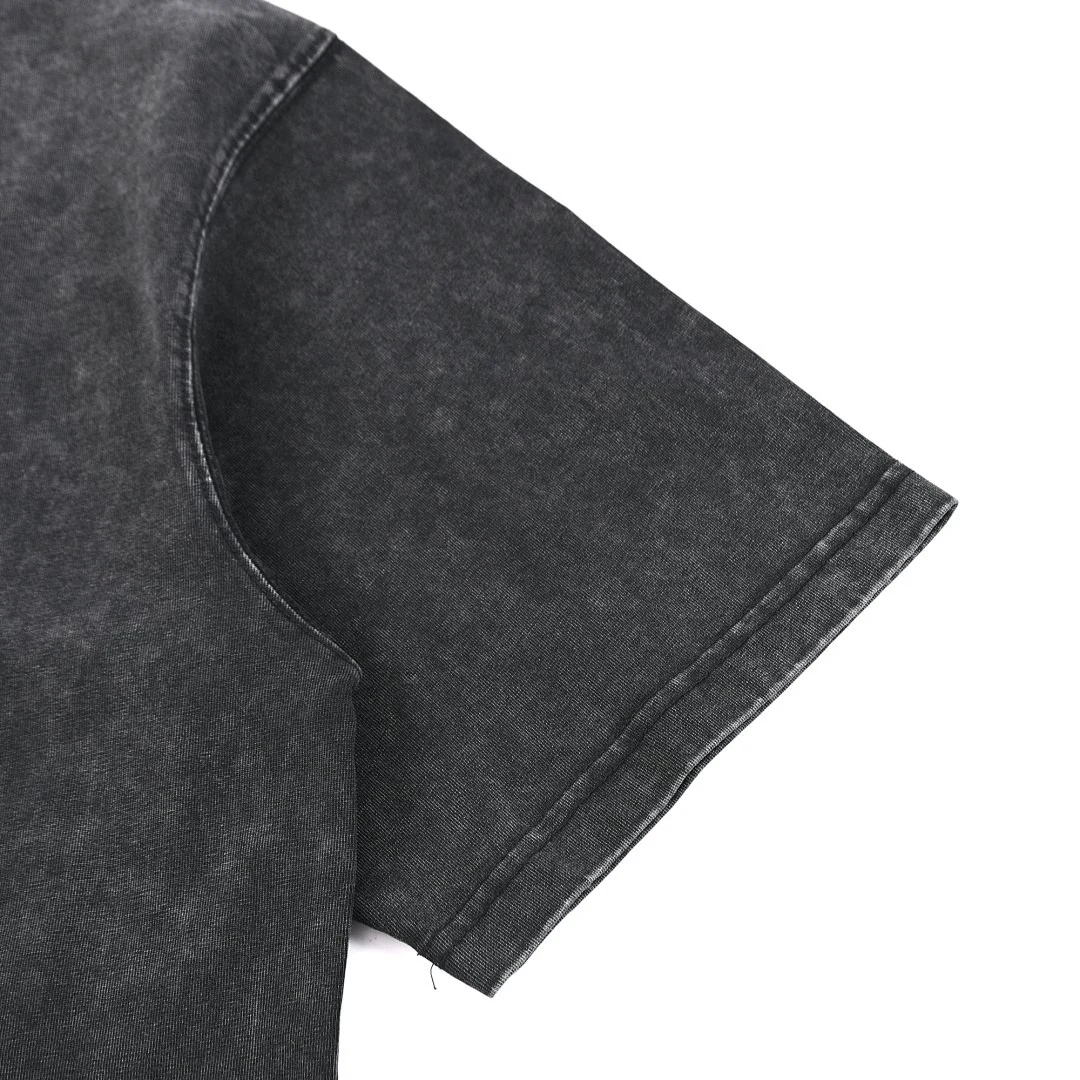 Washed boxy crew-neck tee · DX-25 · Black · Base garment photograph