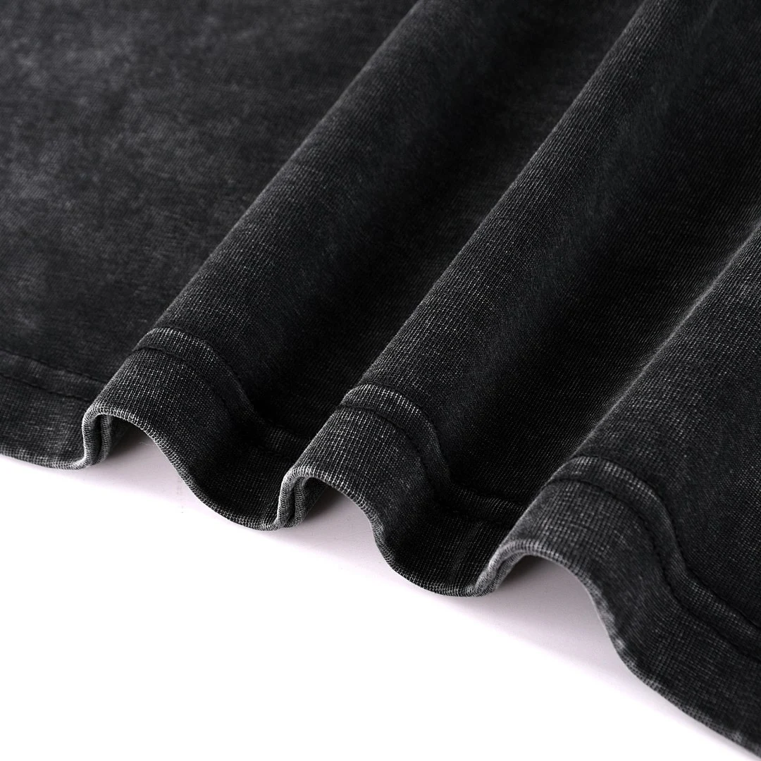 Washed boxy crew-neck tee · DX-25 · Black · Base garment photograph