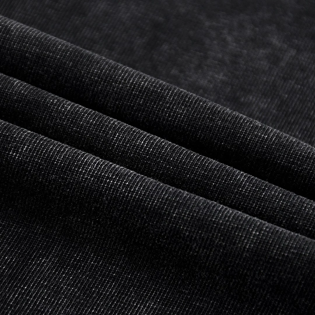 Washed boxy crew-neck tee · DX-25 · Black · Base garment photograph