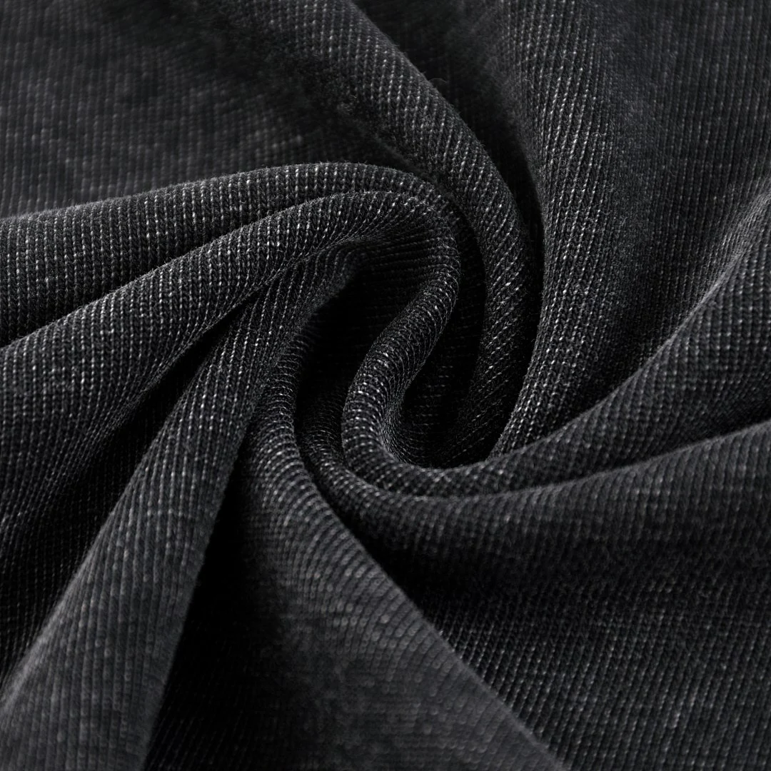 Washed boxy crew-neck tee · DX-25 · Black · Base garment photograph
