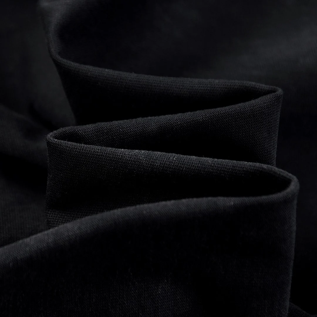 Washed boxy crew-neck tee · DX-25 · Black · Base garment photograph