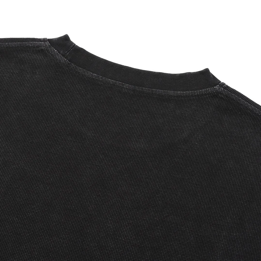 Boxy waffle crew-neck tee · DX-26 · Black · Base garment photograph