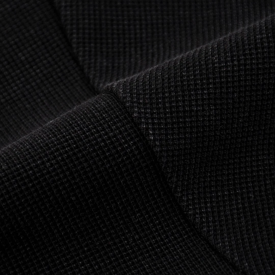 Boxy waffle crew-neck tee · DX-26 · Black · Base garment photograph