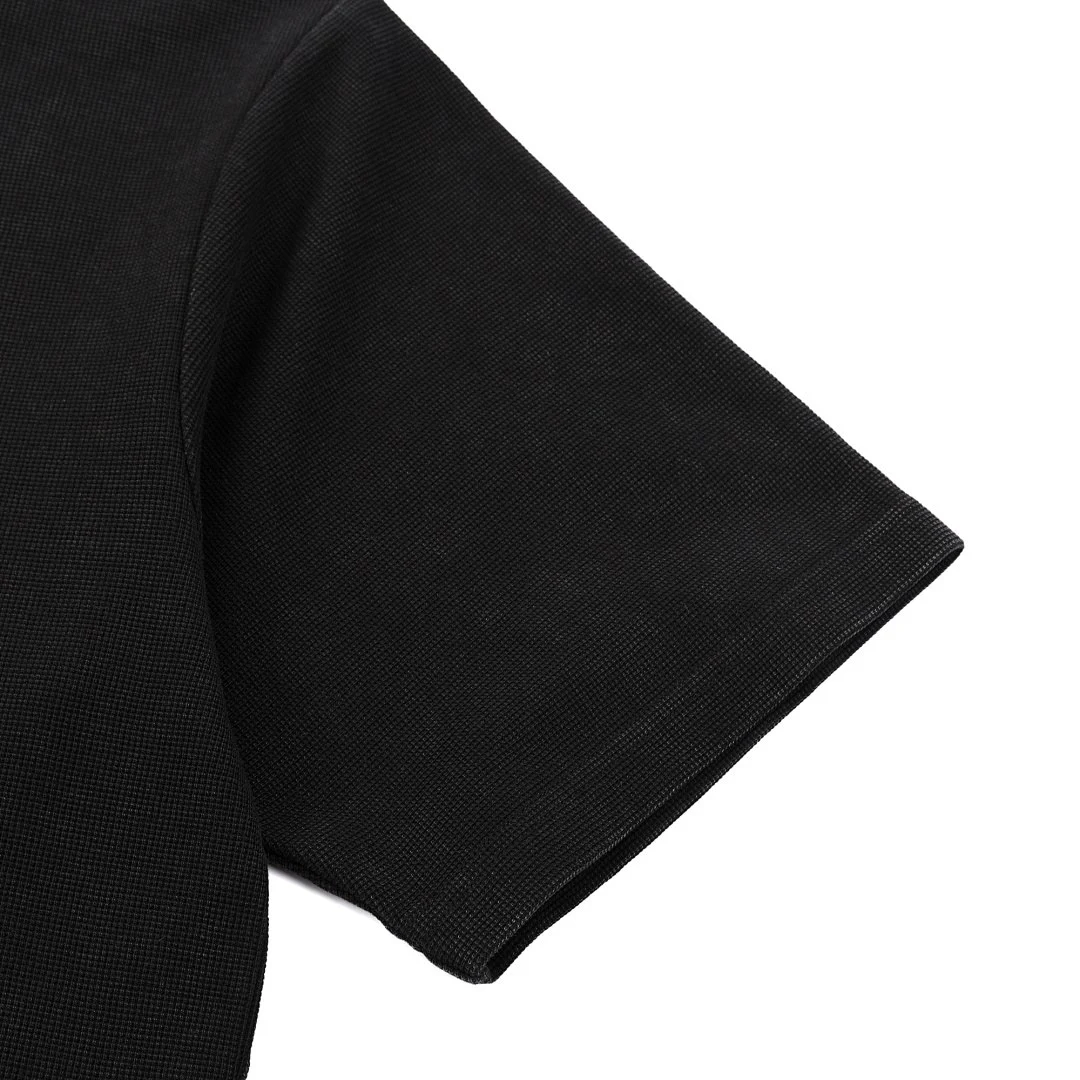 Boxy waffle crew-neck tee · DX-26 · Black · Base garment photograph