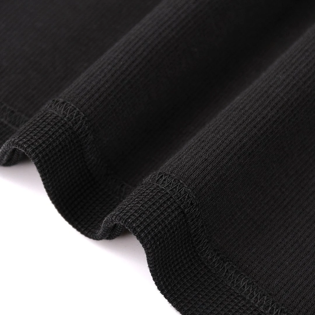 Boxy waffle crew-neck tee · DX-26 · Black · Base garment photograph