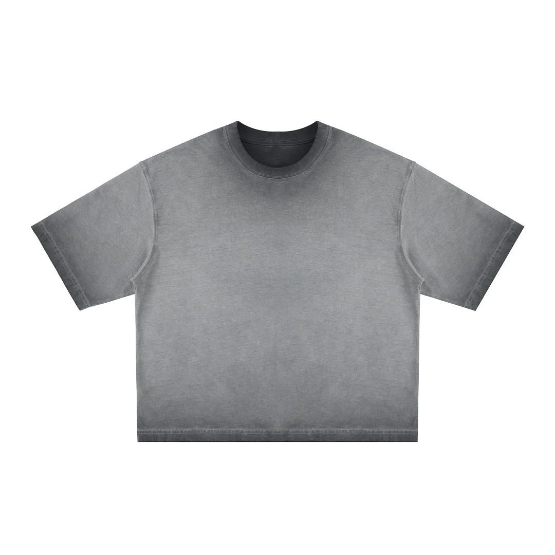 Faded boxy crew-neck tee · DX-2637 · Dark grey · Front · Base garment photograph
