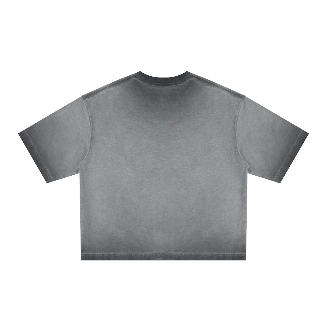 Faded boxy crew-neck tee · DX-2637 · Dark grey · Back · Base garment photograph
