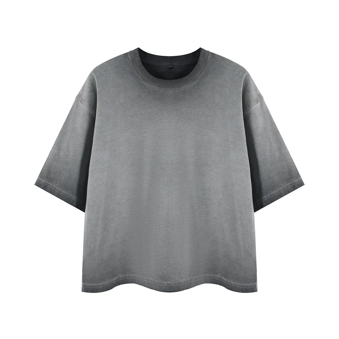 Faded boxy crew-neck tee · DX-2637 · Dark grey · Base garment photograph