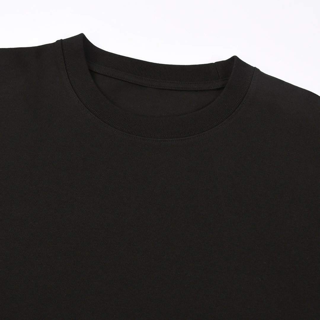 Boxy dropped-shoulder crew-neck tee · DX-2646 · Black · Base garment photograph