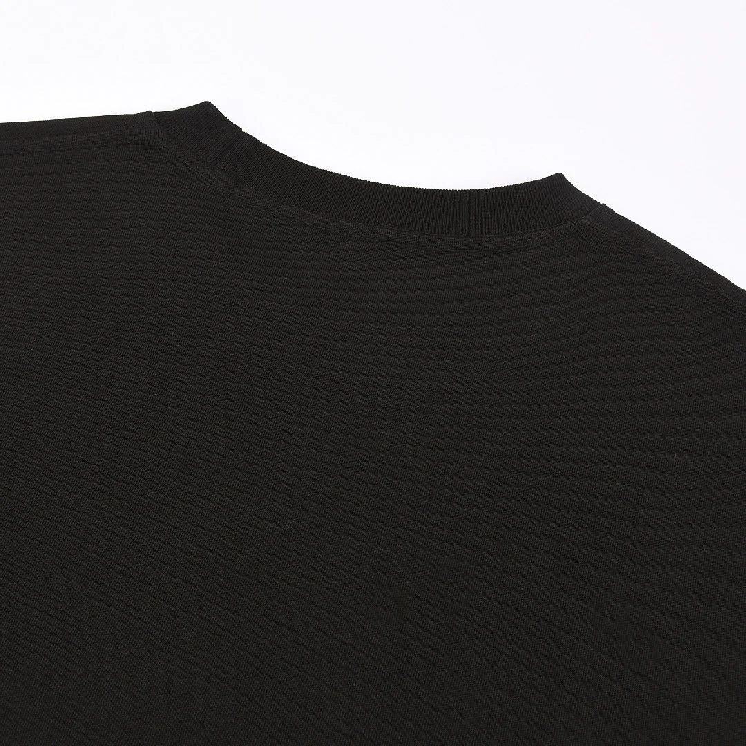 Boxy dropped-shoulder crew-neck tee · DX-2646 · Black · Base garment photograph